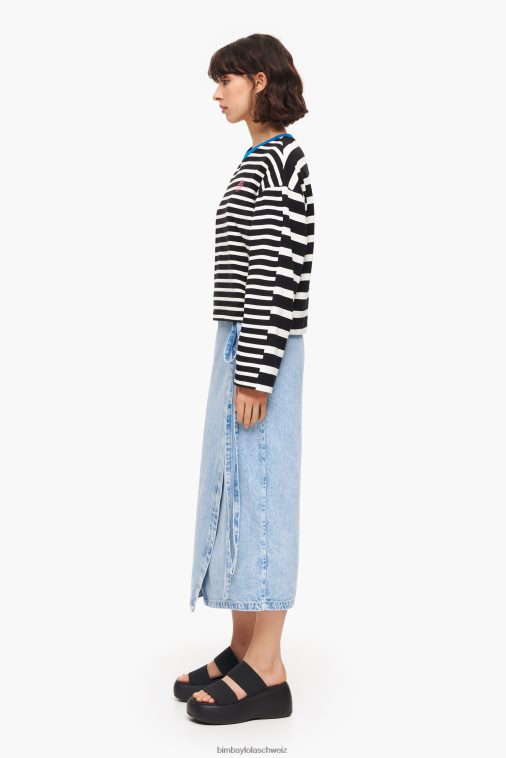 Bimba Y Lola Denim-Midi-Wickelrock Blau Kleidung T04ZZ465