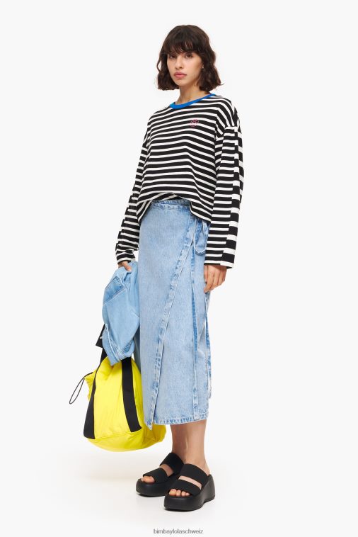 Bimba Y Lola Denim-Midi-Wickelrock Blau Kleidung T04ZZ465