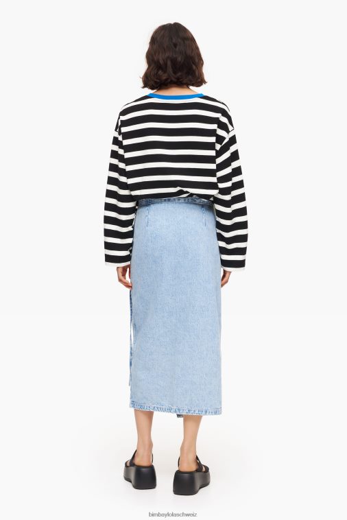 Bimba Y Lola Denim-Midi-Wickelrock Blau Kleidung T04ZZ526