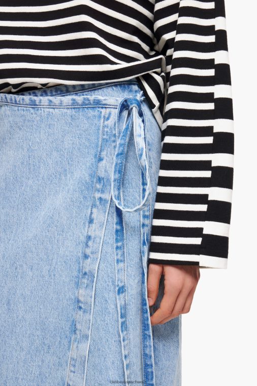 Bimba Y Lola Denim-Midi-Wickelrock Blau Kleidung T04ZZ526