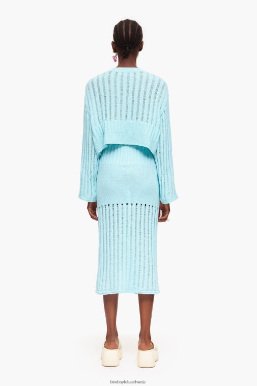 Bimba Y Lola Gerippter Midirock Blau Kleidung T04ZZ460