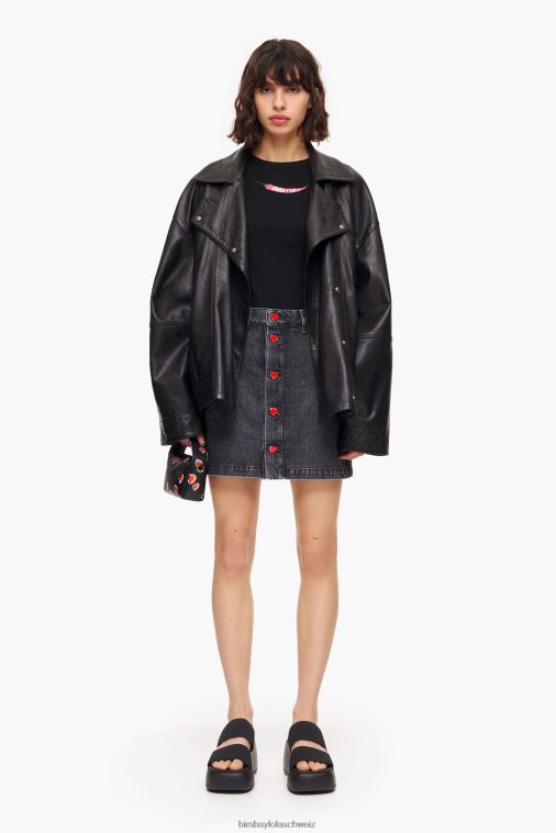 Bimba Y Lola Jeans-Minirock Schwarz Kleidung T04ZZ458