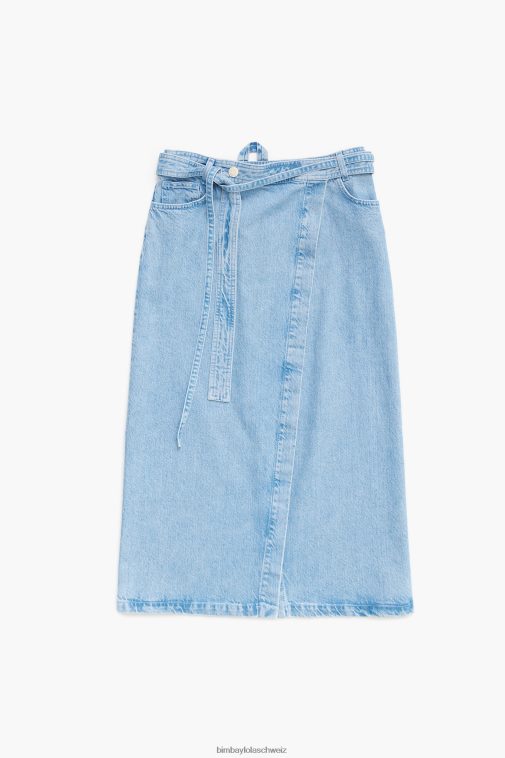 Bimba Y Lola Midi-Wickelrock aus Denim Blau Kleidung T04ZZ527