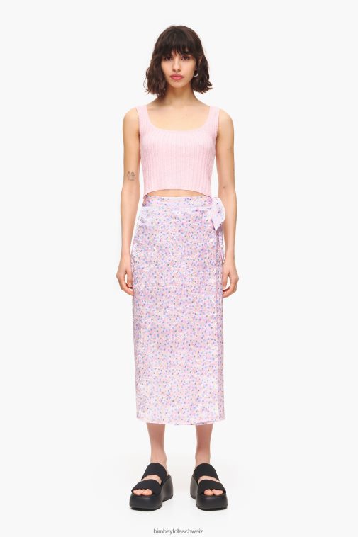 Bimba Y Lola Midi-Wickelrock mit Spraymini-Print Rosa Kleidung T04ZZ464