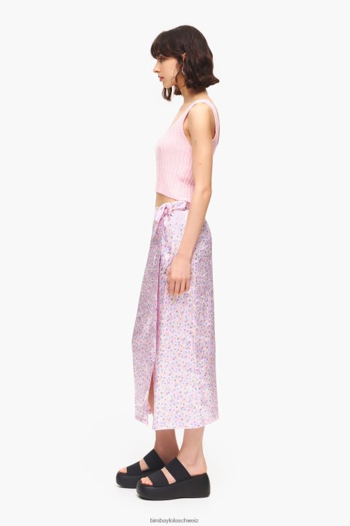 Bimba Y Lola Midi-Wickelrock mit Spraymini-Print Rosa Kleidung T04ZZ464