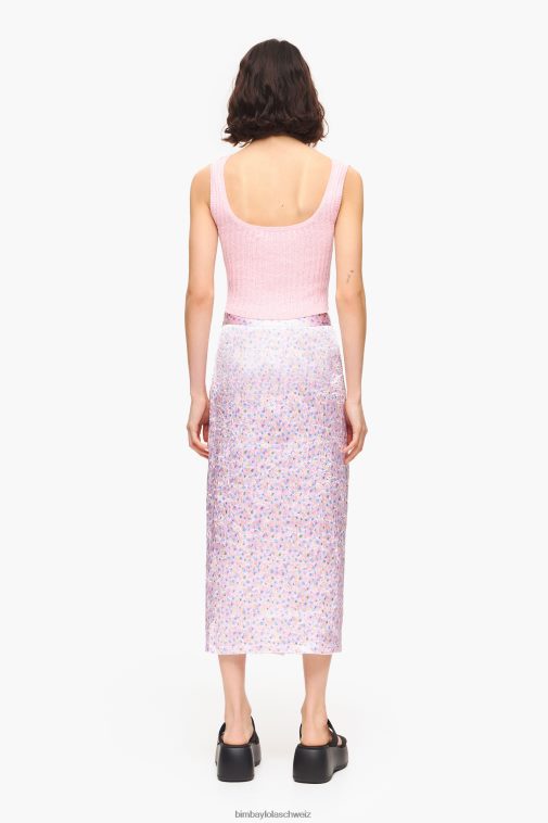 Bimba Y Lola Midi-Wickelrock mit Spraymini-Print Rosa Kleidung T04ZZ464