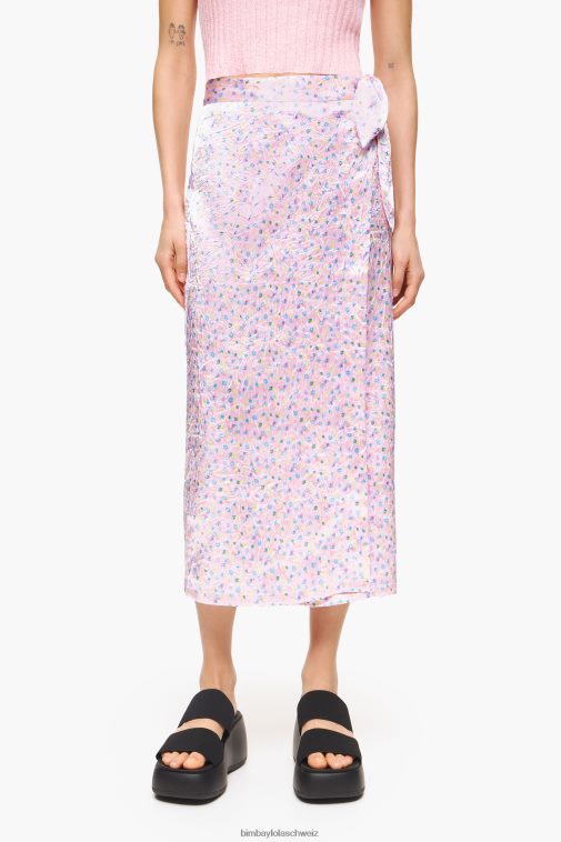 Bimba Y Lola Midi-Wickelrock mit Spraymini-Print Rosa Kleidung T04ZZ464