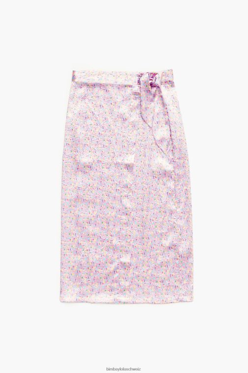 Bimba Y Lola Midi-Wickelrock mit Spraymini-Print Rosa Kleidung T04ZZ464