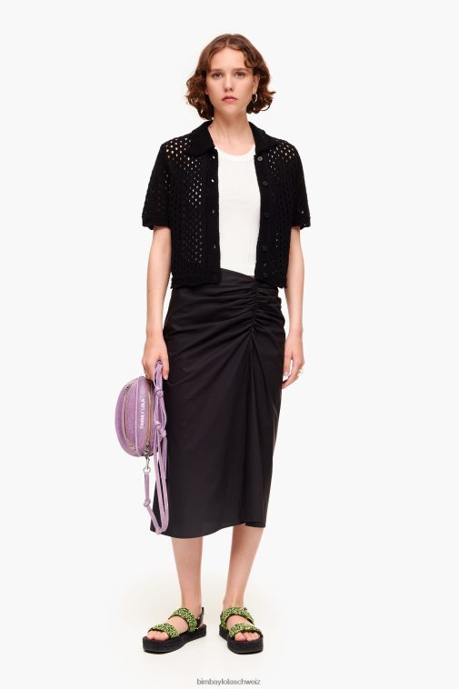 Bimba Y Lola Midirock aus Baumwolle Schwarz Kleidung T04ZZ463
