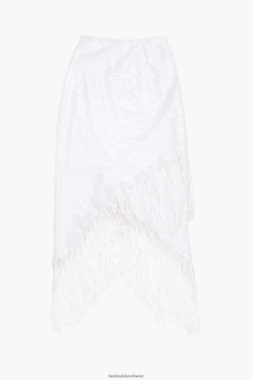 Bimba Y Lola Midirock mit Pailletten Weiss Kleidung T04ZZ462