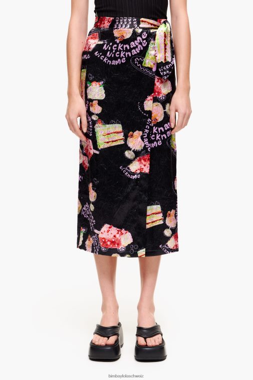 Bimba Y Lola Wickelrock mit Fotoprint Spitzname Kleidung T04ZZ459