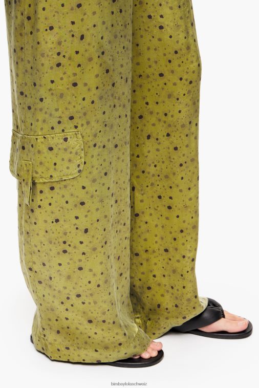 Bimba Y Lola Cupro-Hose mit Blumen-Volldruck khaki Kleidung T04ZZ437
