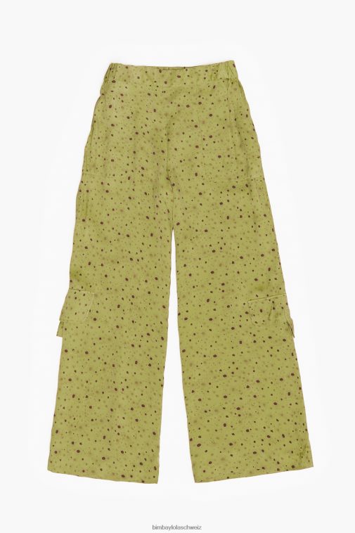 Bimba Y Lola Cupro-Hose mit Blumen-Volldruck khaki Kleidung T04ZZ437