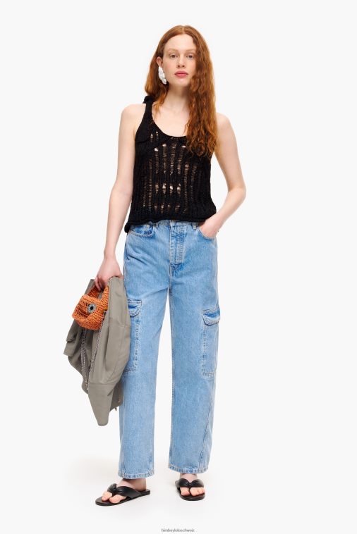 Bimba Y Lola Denim-Cargohose Blau Kleidung T04ZZ409