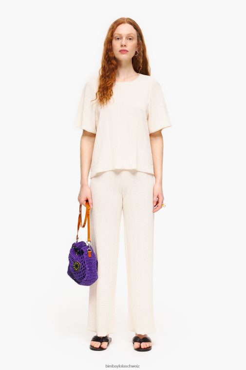 Bimba Y Lola Hose aus Jersey-Strick naturfarben Kleidung T04ZZ399