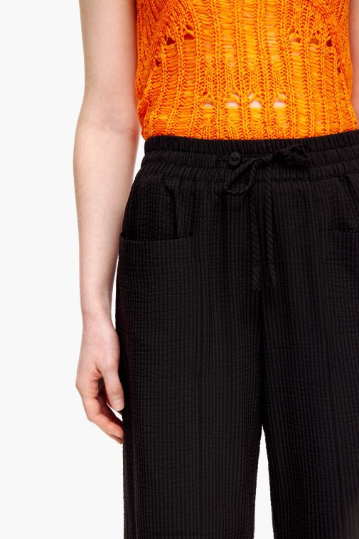 Bimba Y Lola Hose mit Textur Schwarz Kleidung T04ZZ412