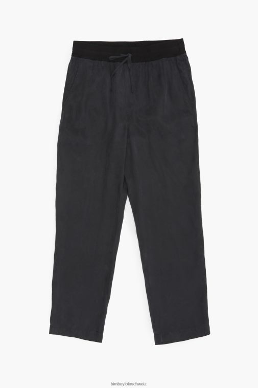 Bimba Y Lola Joggerhose aus Cupro Schwarz Kleidung T04ZZ413