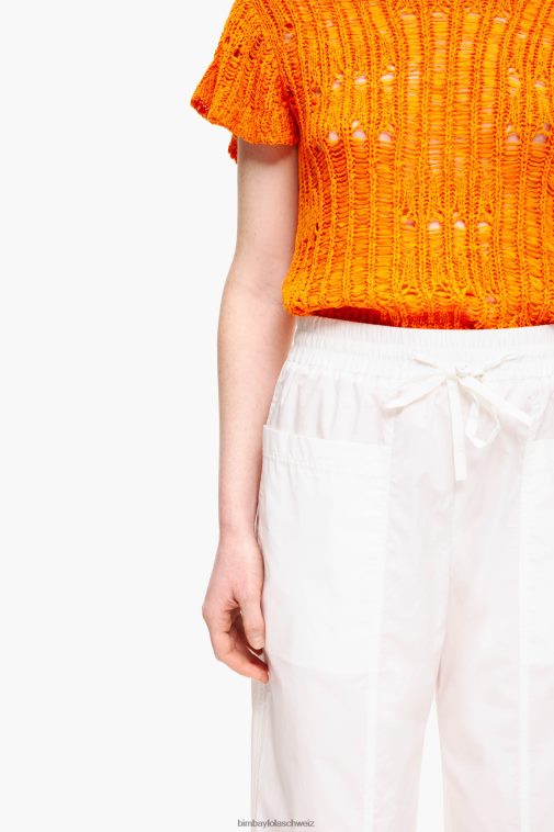 Bimba Y Lola Jogginghose aus Popeline Weiss Kleidung T04ZZ411