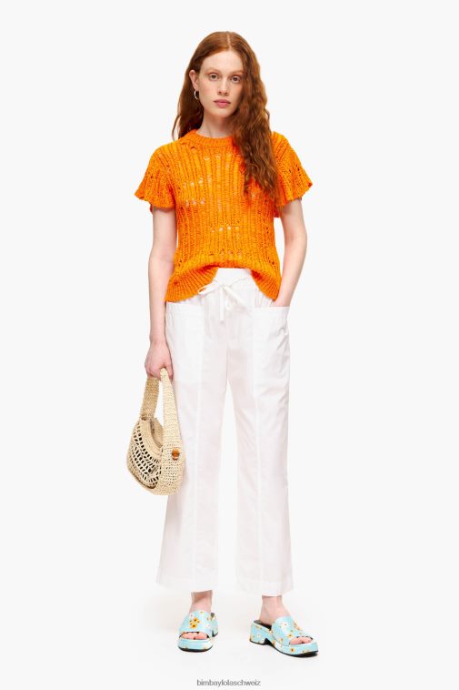 Bimba Y Lola Jogginghose aus Popeline Weiss Kleidung T04ZZ411