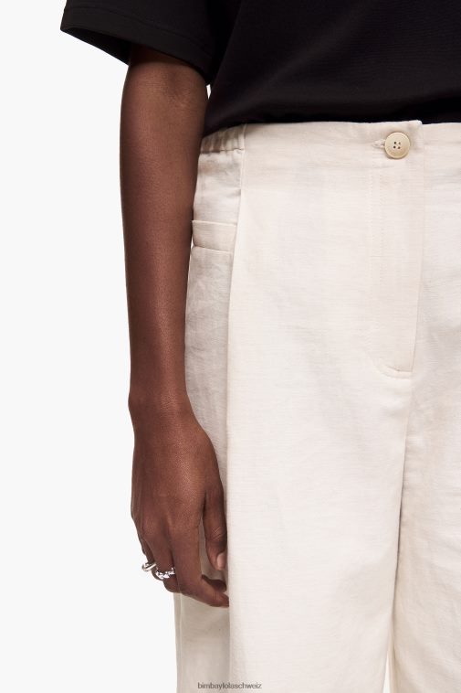 Bimba Y Lola Leinenhose Stein Kleidung T04ZZ396