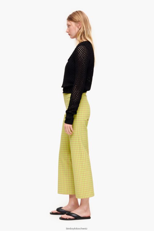 Bimba Y Lola Stretch-Hose mit Gingham-Karomuster Limette und Braun Kleidung T04ZZ436