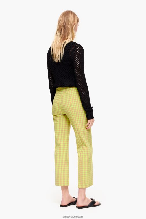 Bimba Y Lola Stretch-Hose mit Gingham-Karomuster Limette und Braun Kleidung T04ZZ436