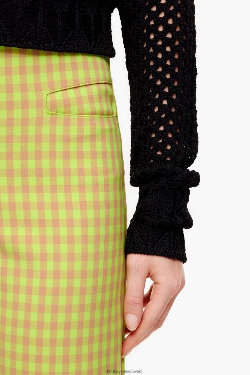 Bimba Y Lola Stretch-Hose mit Gingham-Karomuster Limette und Braun Kleidung T04ZZ436