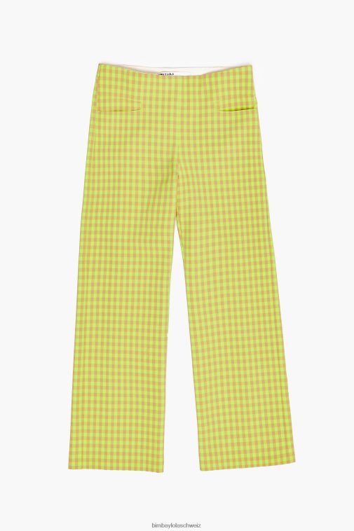 Bimba Y Lola Stretch-Hose mit Gingham-Karomuster Limette und Braun Kleidung T04ZZ436