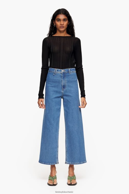 Bimba Y Lola Culotte – Jeans mit hohem Bund Blau Kleidung T04ZZ445