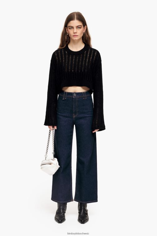 Bimba Y Lola Culotte – Jeans mit hohem Bund Dunkelblau Kleidung T04ZZ442