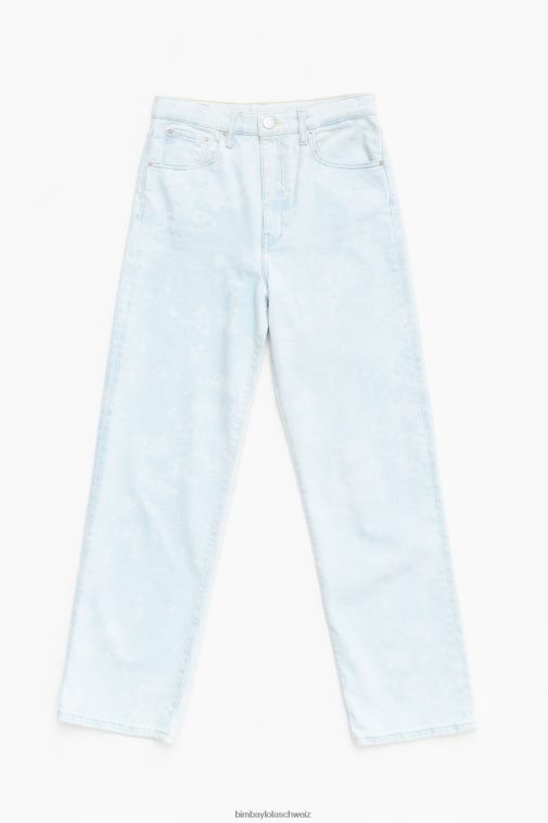 Bimba Y Lola Gerade geschnittene Jeans mit Camouflage-Panda-Print Blau Kleidung T04ZZ529