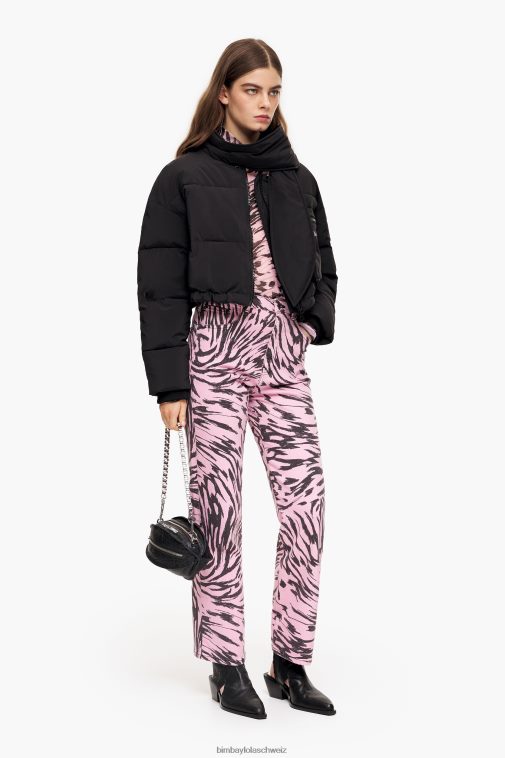 Bimba Y Lola Gerade geschnittene, gerade geschnittene Jeans mit Schmetterlingsflügel-Print Rosa Kleidung T04ZZ426