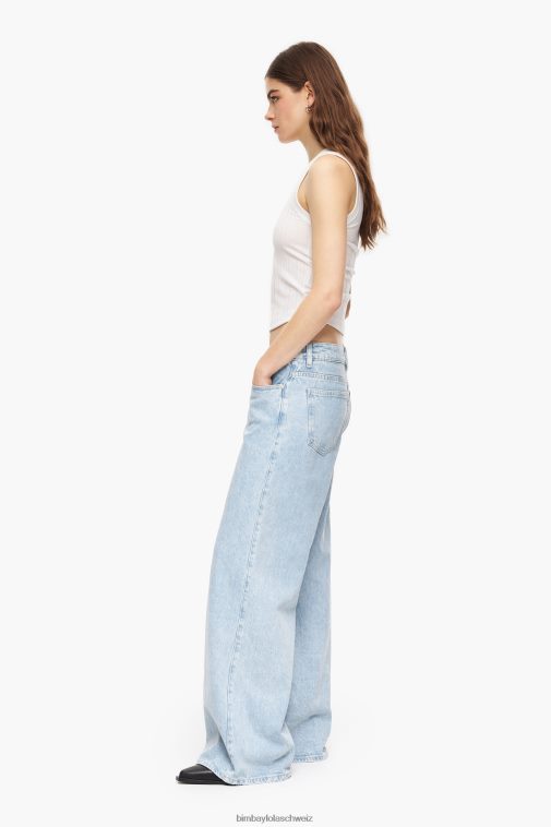 Bimba Y Lola Weites Bein – Jeans mit weitem Bein Blau Kleidung T04ZZ432