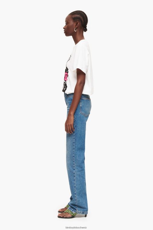 Bimba Y Lola gerade in voller Länge - gerade Jeans Blau Kleidung T04ZZ448