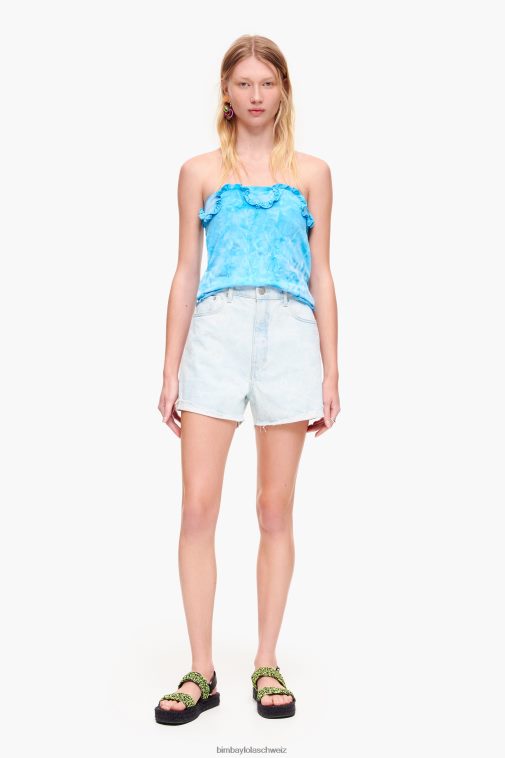 Bimba Y Lola Bermudashorts mit leichtem Camouflage-Panda-Print Blau Kleidung T04ZZ422