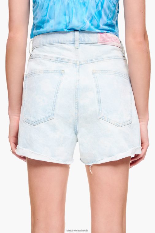 Bimba Y Lola Bermudashorts mit leichtem Camouflage-Panda-Print Blau Kleidung T04ZZ424
