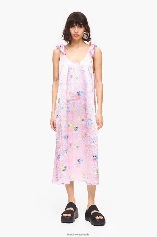 Bimba Y Lola A-Linien-Midikleid mit Sprayblumen-Print Rosa Kleidung T04ZZ214