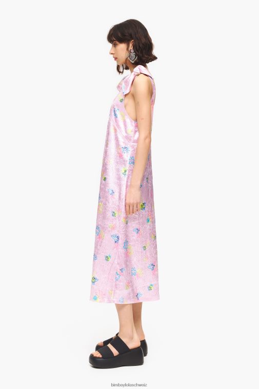 Bimba Y Lola A-Linien-Midikleid mit Sprayblumen-Print Rosa Kleidung T04ZZ214