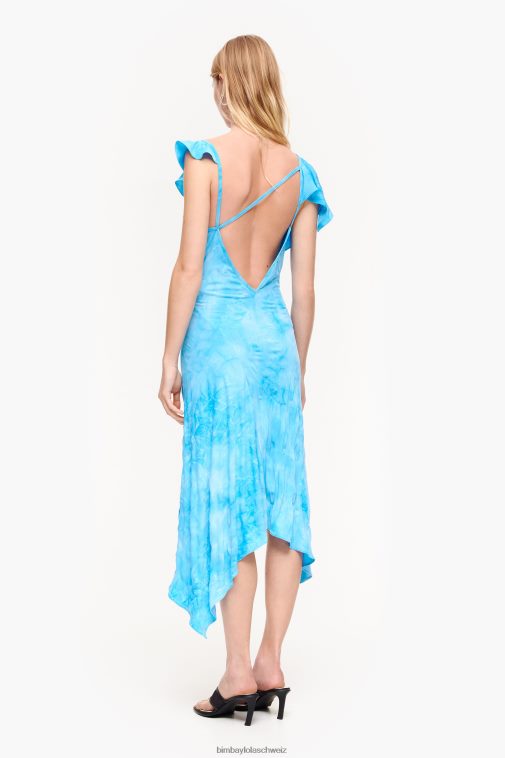 Bimba Y Lola Fließendes Midikleid Blau Kleidung T04ZZ191