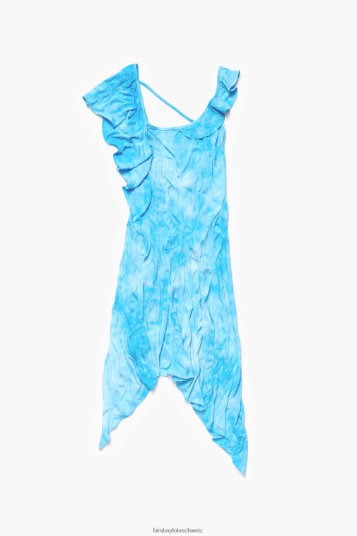 Bimba Y Lola Fließendes Midikleid Blau Kleidung T04ZZ191