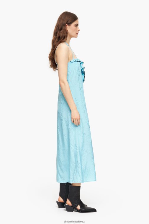 Bimba Y Lola Fließendes Midikleid Blau Kleidung T04ZZ231