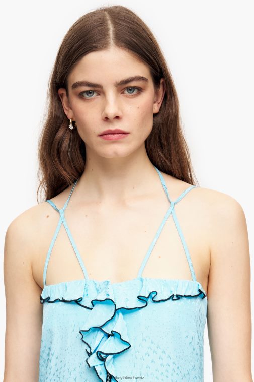 Bimba Y Lola Fließendes Midikleid Blau Kleidung T04ZZ231