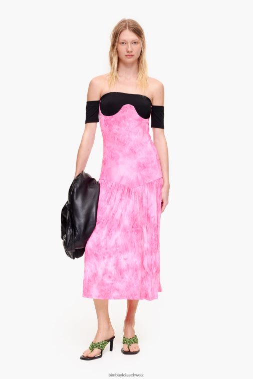 Bimba Y Lola Fließendes Midikleid Rosa Kleidung T04ZZ189