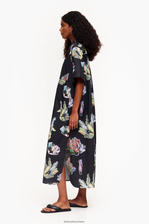 Bimba Y Lola Hemdblusenkleid mit Korallenmuster grau Kleidung T04ZZ182