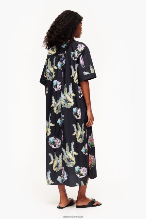 Bimba Y Lola Hemdblusenkleid mit Korallenmuster grau Kleidung T04ZZ182