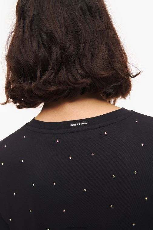 Bimba Y Lola Kleid Anthrazit Glitzer fließend Kleidung T04ZZ216