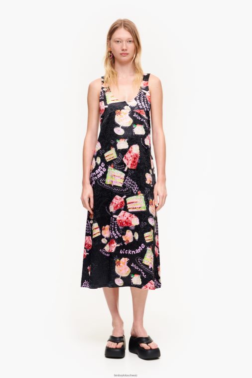 Bimba Y Lola Kleid mit Strukturdruck Spitzname-Foto Kleidung T04ZZ200