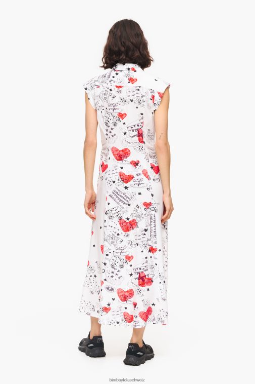 Bimba Y Lola Maxikleid mit Herz-Print Spitzname Kleidung T04ZZ226