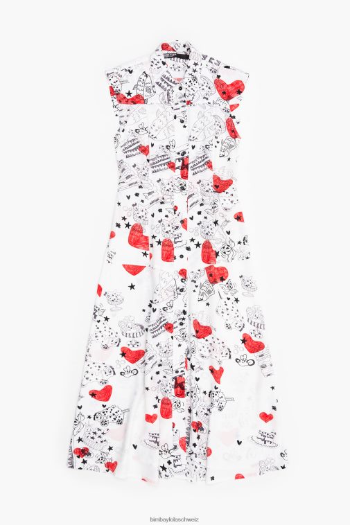 Bimba Y Lola Maxikleid mit Herz-Print Spitzname Kleidung T04ZZ226