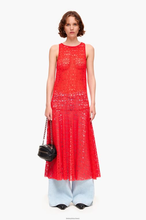 Bimba Y Lola durchbrochenes Maxikleid Koralle Kleidung T04ZZ207